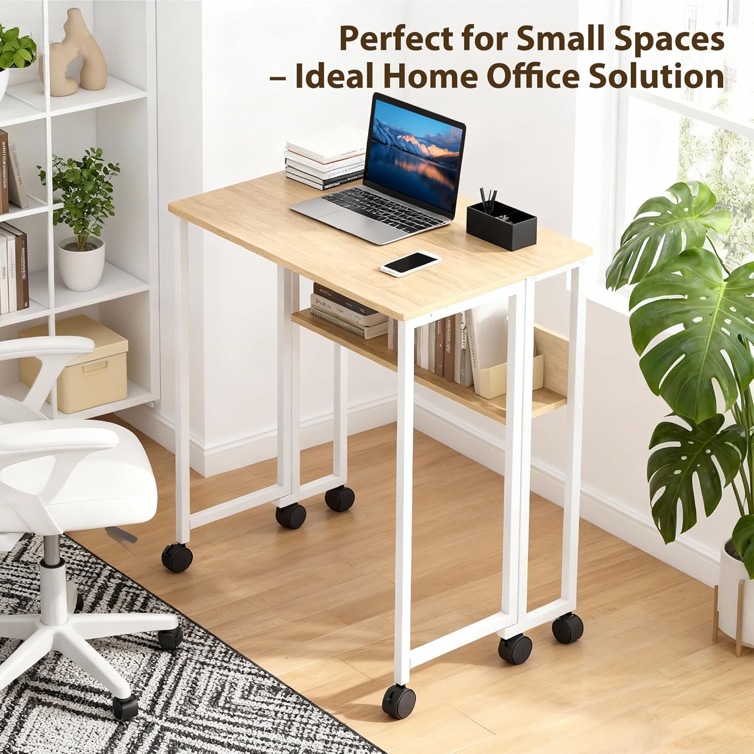 Desk Setup Notebook - Folding Desk with Storage Shelf, 63