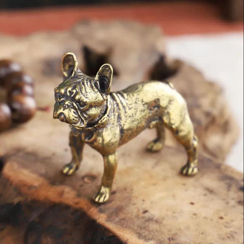 Desk Setup Retro - Copper Desk Ornaments Bulldog Miniatures Figurines