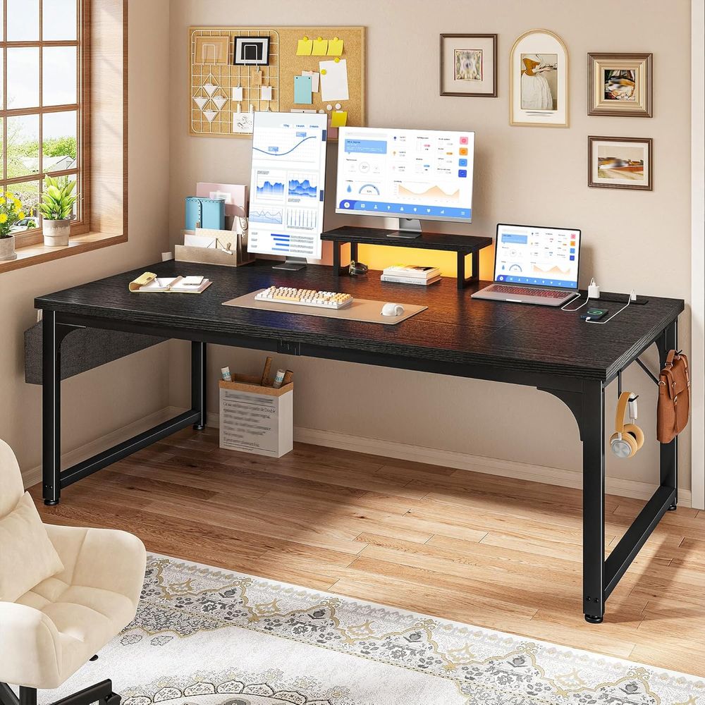Desk Setup Dual Monitor - 55 Inch LED Gaming Desk with