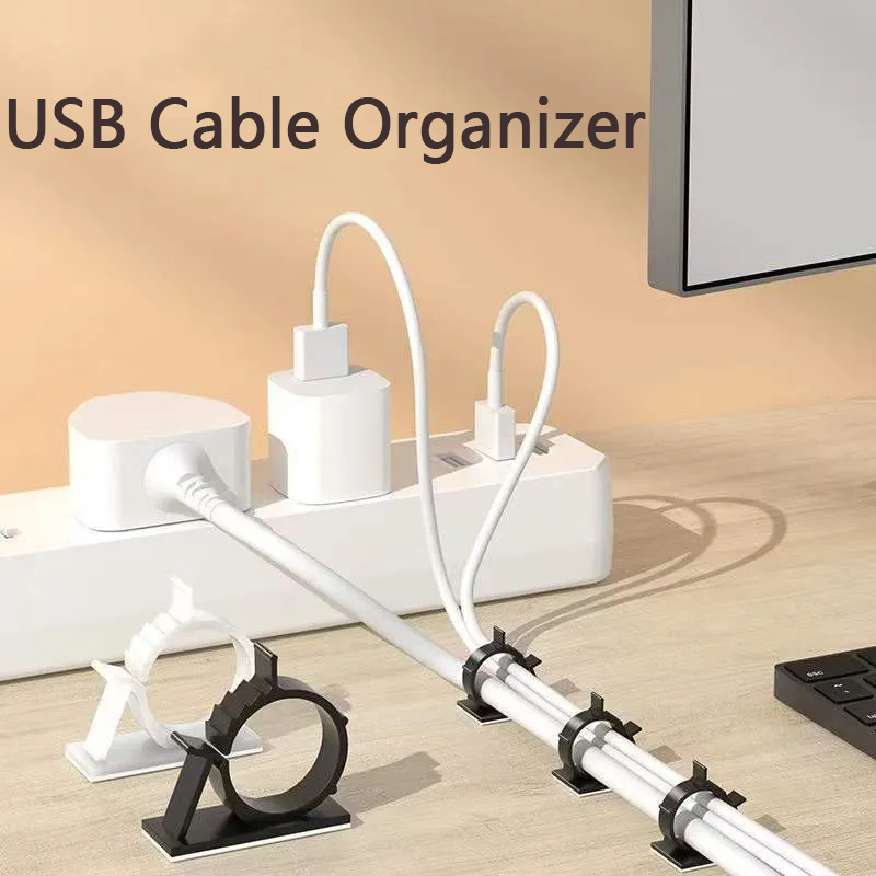 Desk Setup Notebook - Cable Organizer Self Adhesive Cable Clips
