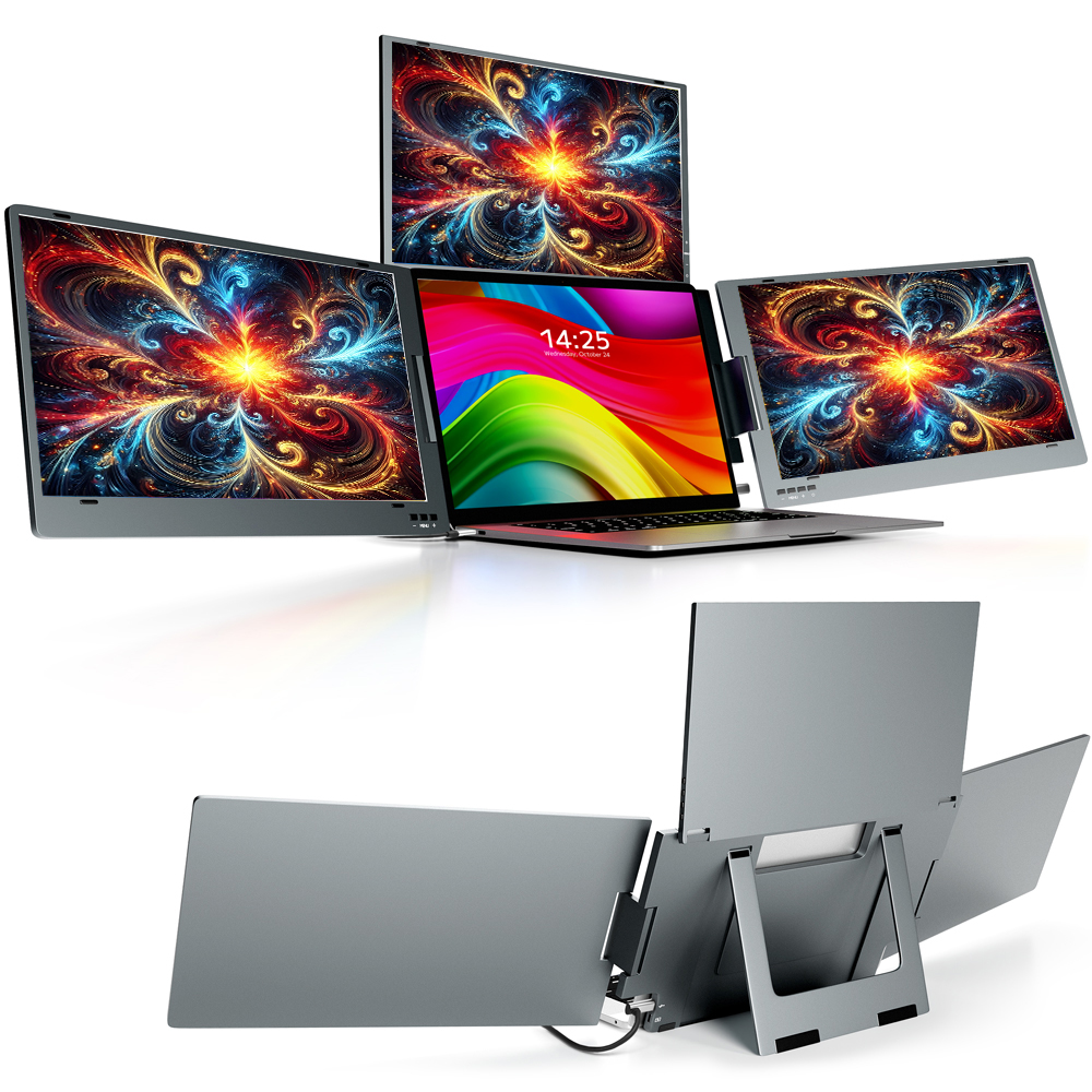 Desk Setup Triple Monitor - Space-Saving Triple 14
