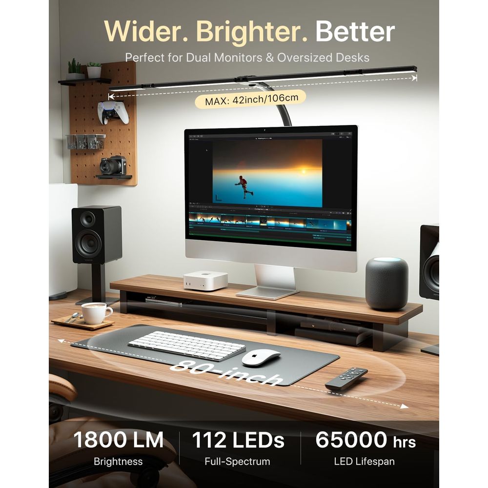 42-inch LED Desk Lamp with Adj – Desk Setup Dual Monitor Bewertung und Preis