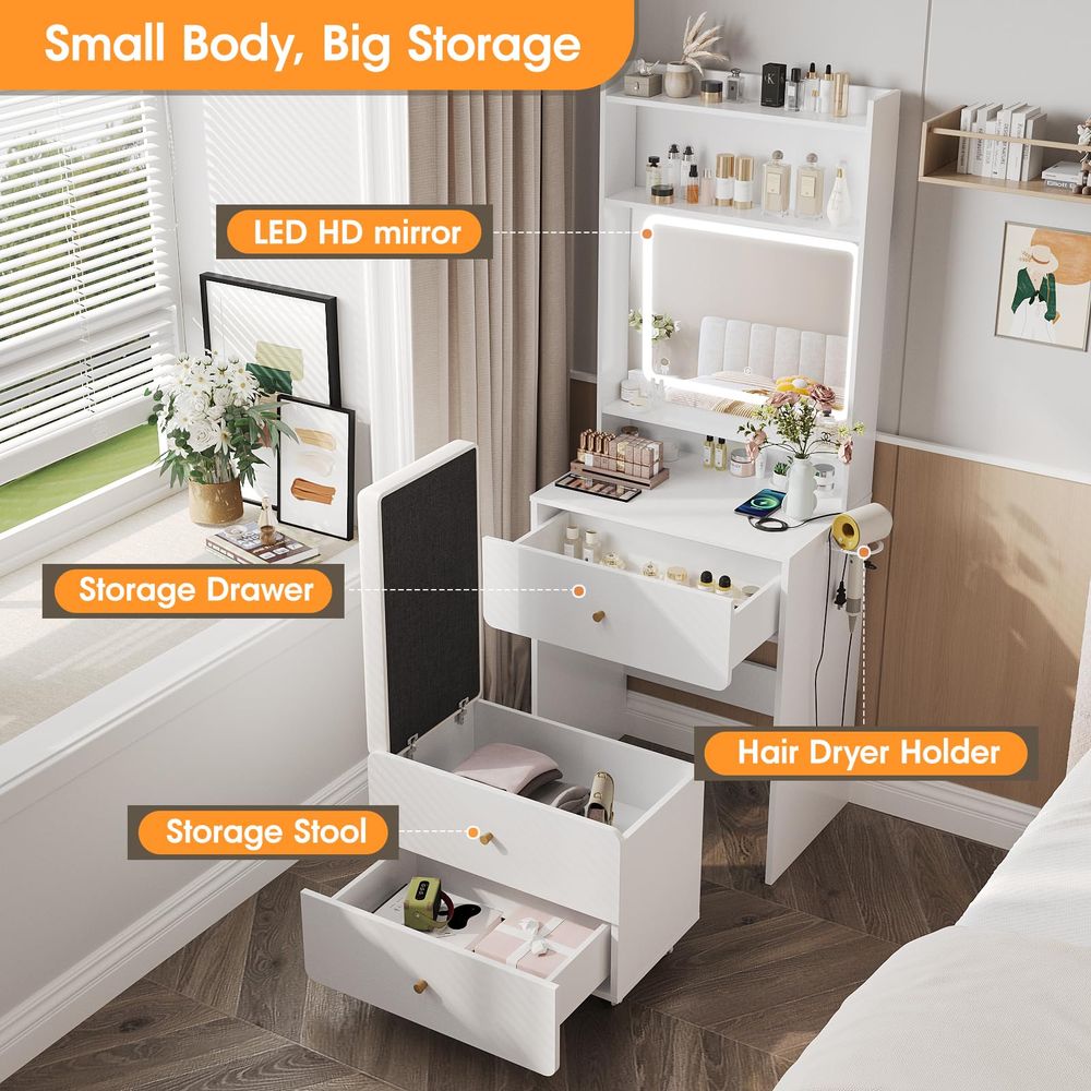 Make Up Vanity Desk with Mirro – Desk Vanity Setup Bewertung und Preis