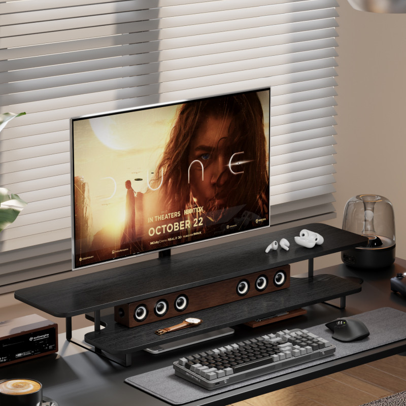 Walnut Finish Monitor Stand Ri – Desk Setup Laptop And Monitor Bewertung und Preis