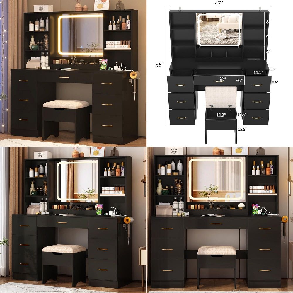 47 inch Large Vanity Desk w 7  – Desk Vanity Setup Bewertung und Preis