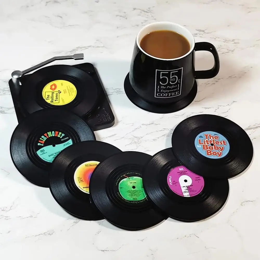 Newest 6pcs Record Cup Mat Pla – Desk Setup Retro Bewertung und Preis