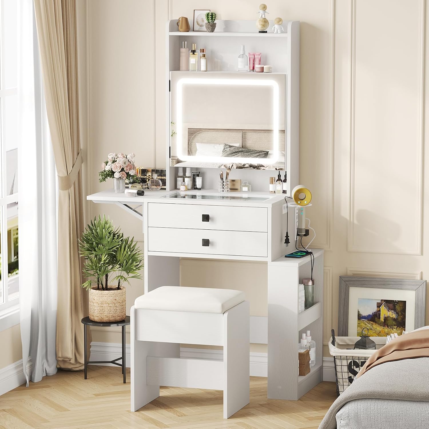 Small Makeup Vanity Desk with  – Desk Vanity Setup Bewertung und Preis