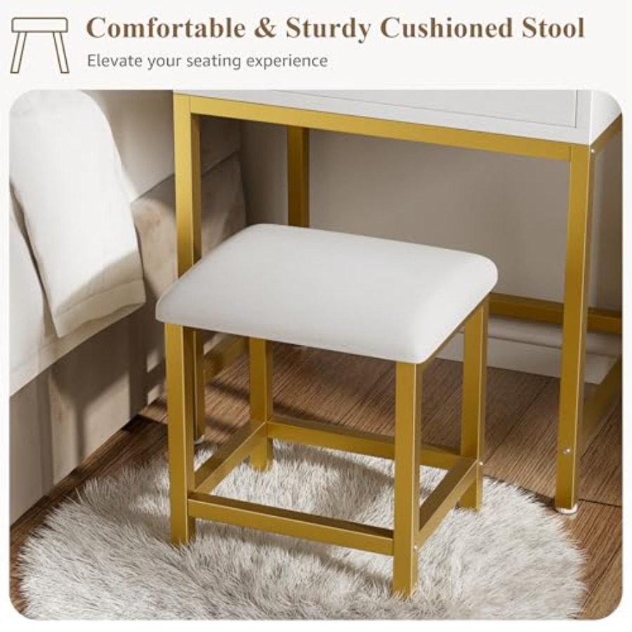BOLUO Gold Makeup Vanity Desk  – Desk Vanity Setup Bewertung und Preis