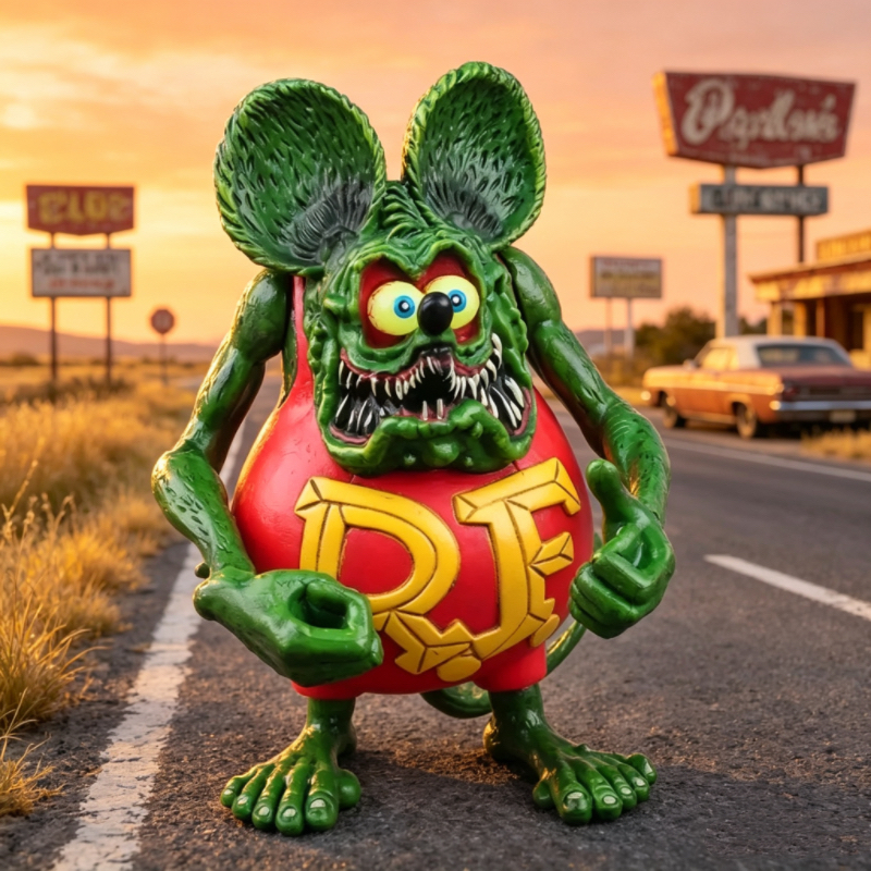 Green Rat Fink PVC Action Figu – Desk Setup Retro Bewertung und Preis
