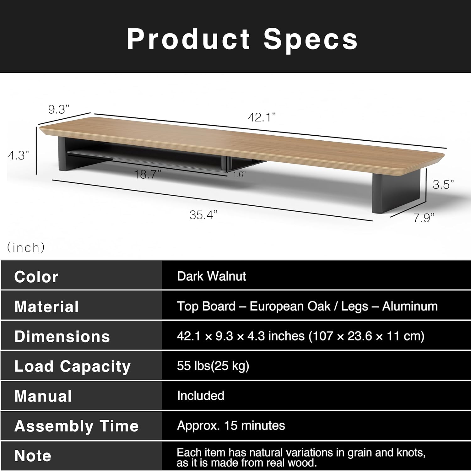 White Oak Dual‑Tier Ergonomic  – Desk Setup Dual Monitor Bewertung und Preis