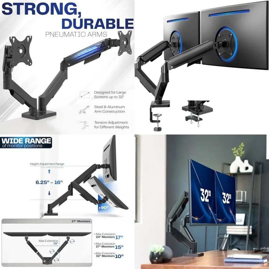 Dual Monitor Stand, Fully Adju – Desk Setup Dual Monitor Bewertung und Preis