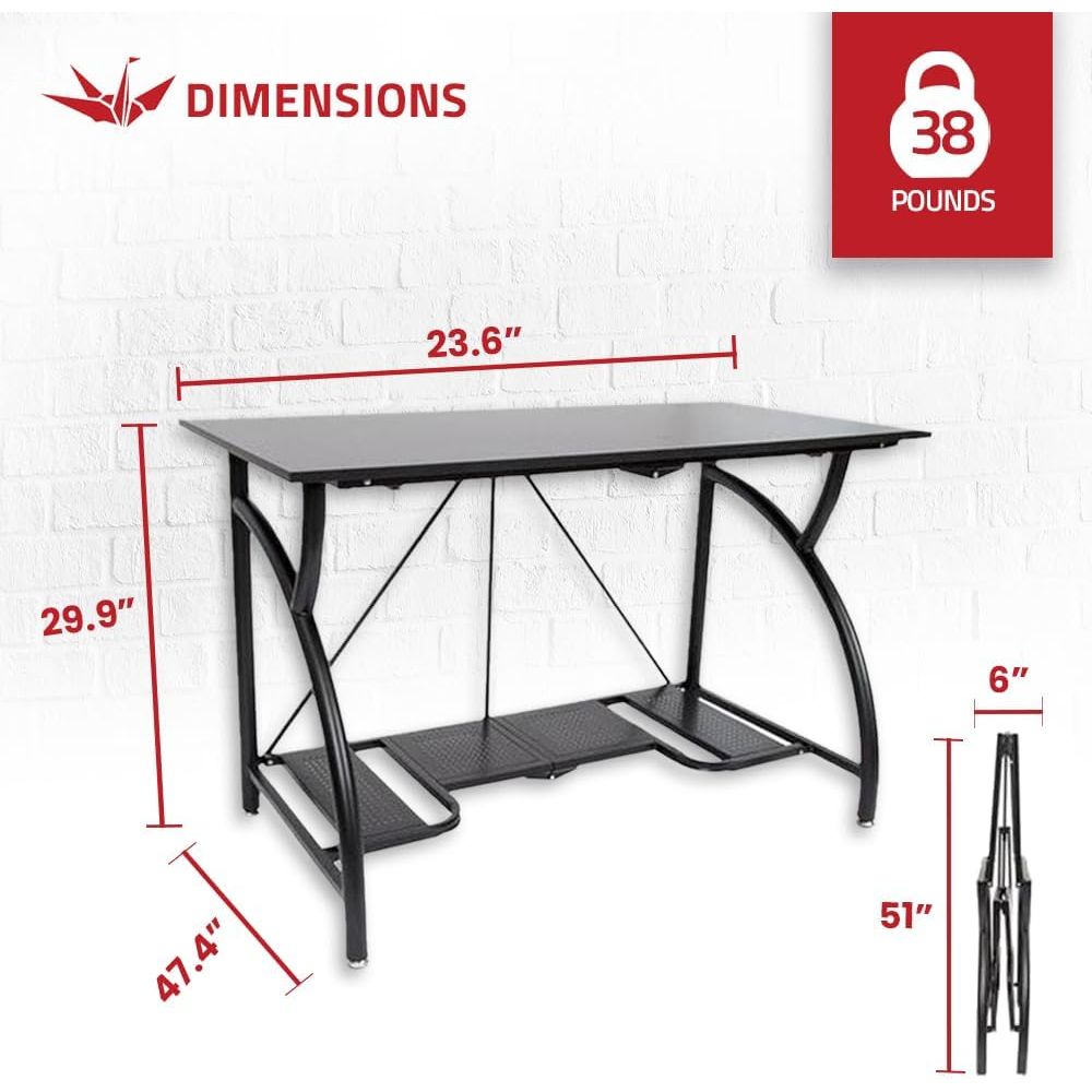 Space-Saving Collapsible Compu – Desk Setup Dual Monitor Bewertung und Preis