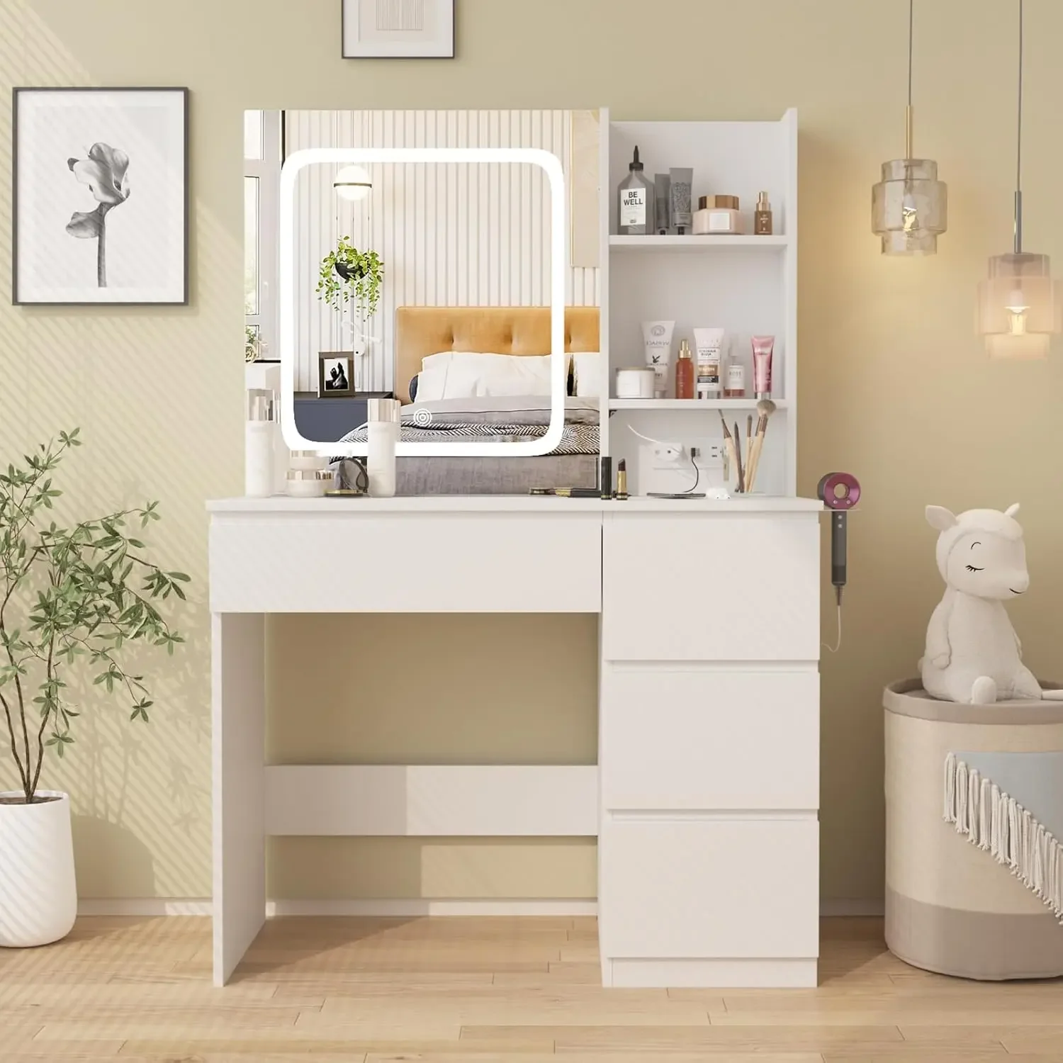 Make Up Vanity Desk with Charg – Desk Vanity Setup Bewertung und Preis