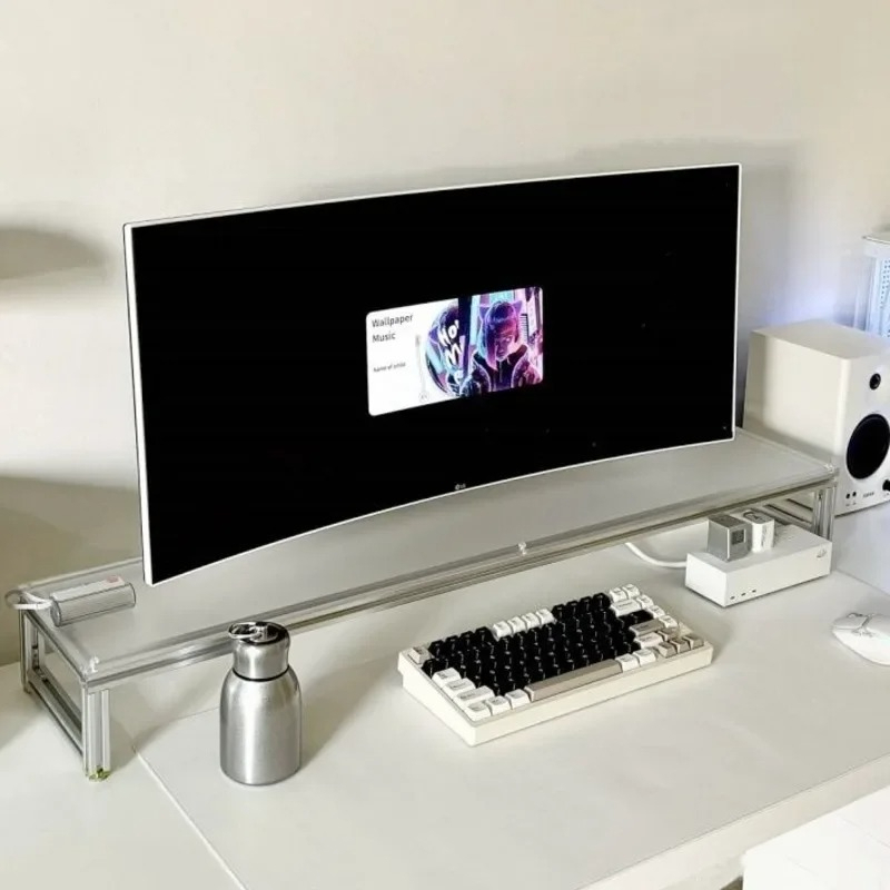 Aluminum Monitor Stand Acrylic – Desk Setup Laptop And Monitor Bewertung und Preis