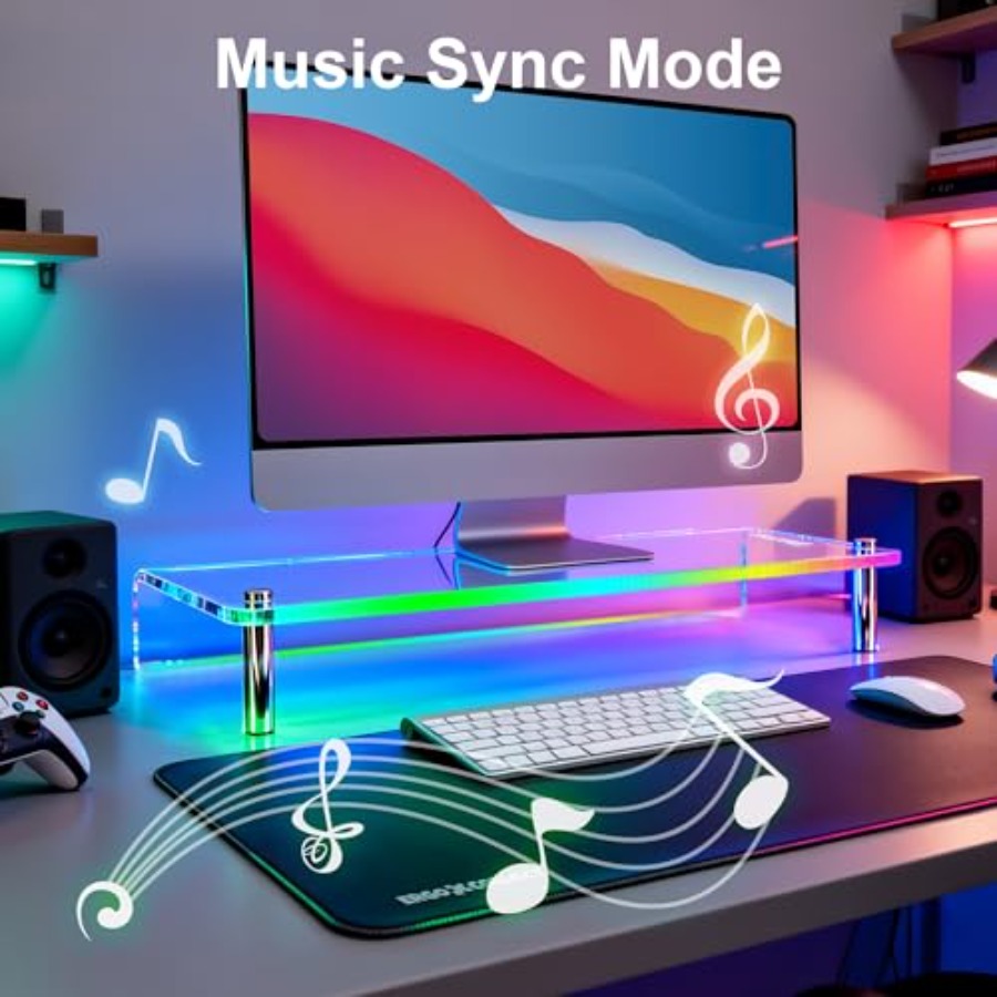 Acrylic Monitor Stand with WRG – Desk Setup Laptop And Monitor Bewertung und Preis