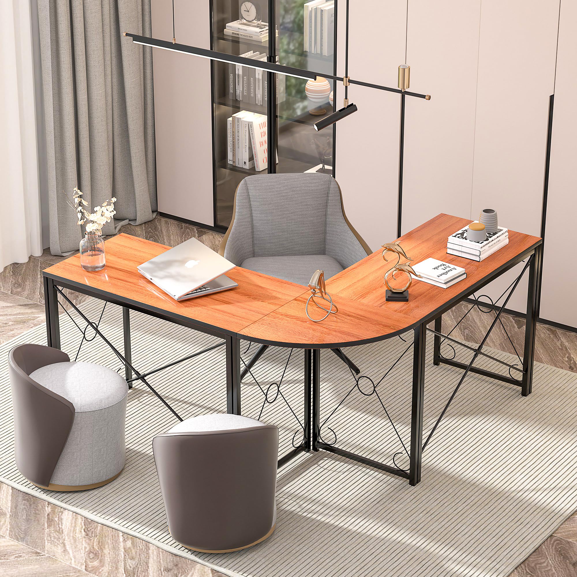 L-Shaped Computer Desk With Me – Desk Setup Dual Monitor Bewertung und Preis