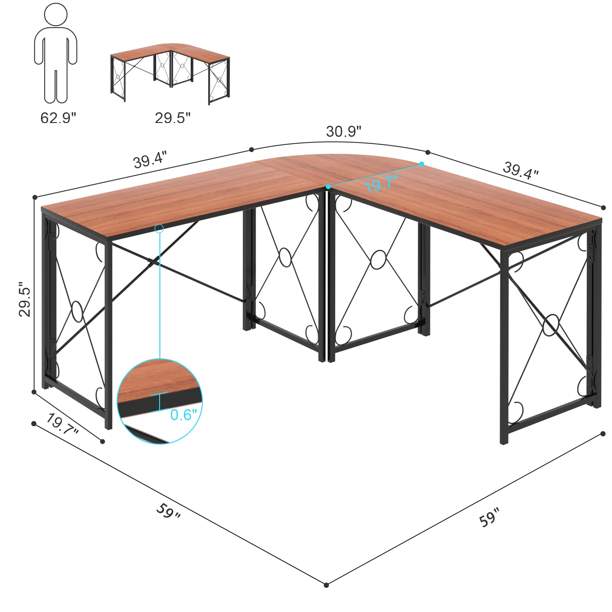 L-Shaped Computer Desk With Me – Desk Setup Dual Monitor Bewertung und Preis