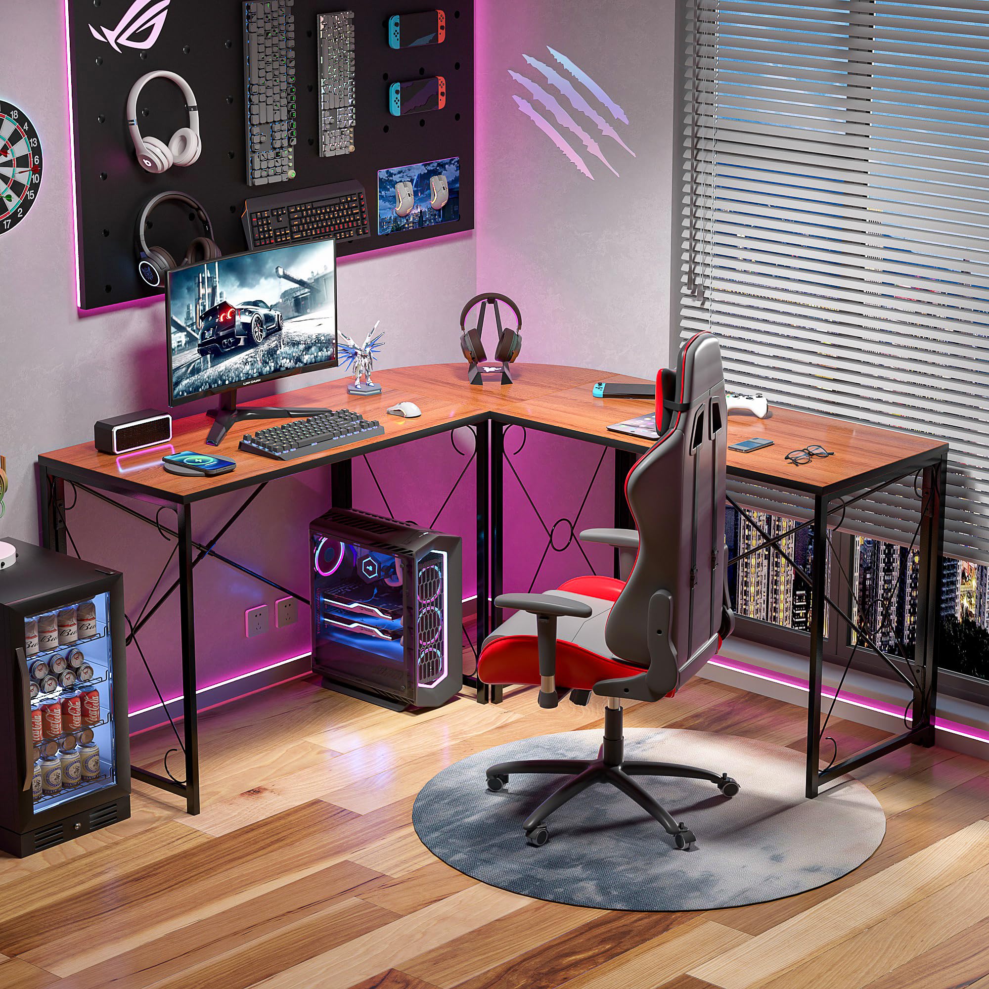 L-Shaped Computer Desk With Me – Desk Setup Dual Monitor Bewertung und Preis