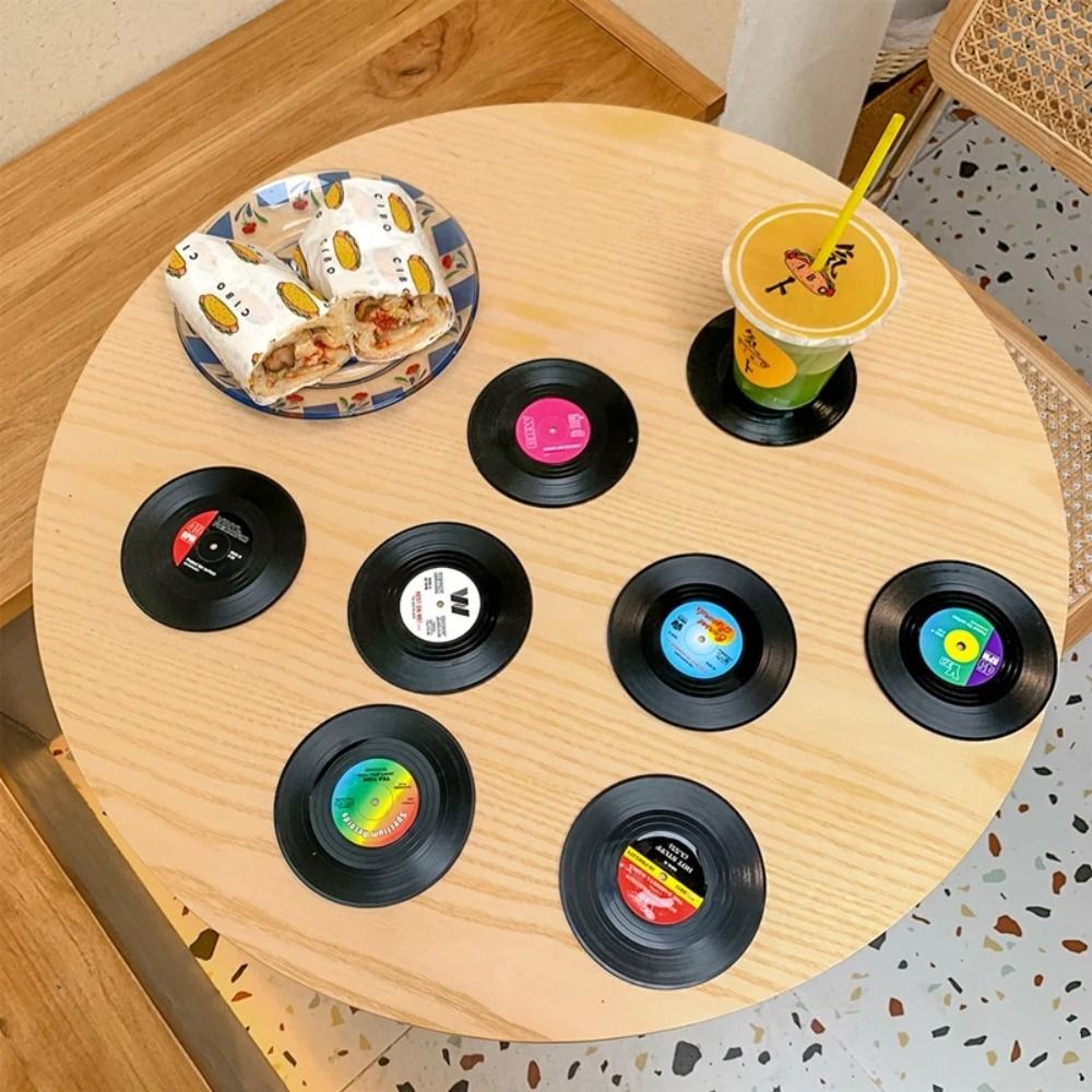 2/4/6PCS Retro Vinyl Record Cu – Desk Setup Retro Bewertung und Preis
