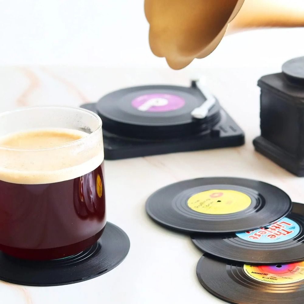 2/4/6PCS Retro Vinyl Record Cu – Desk Setup Retro Bewertung und Preis
