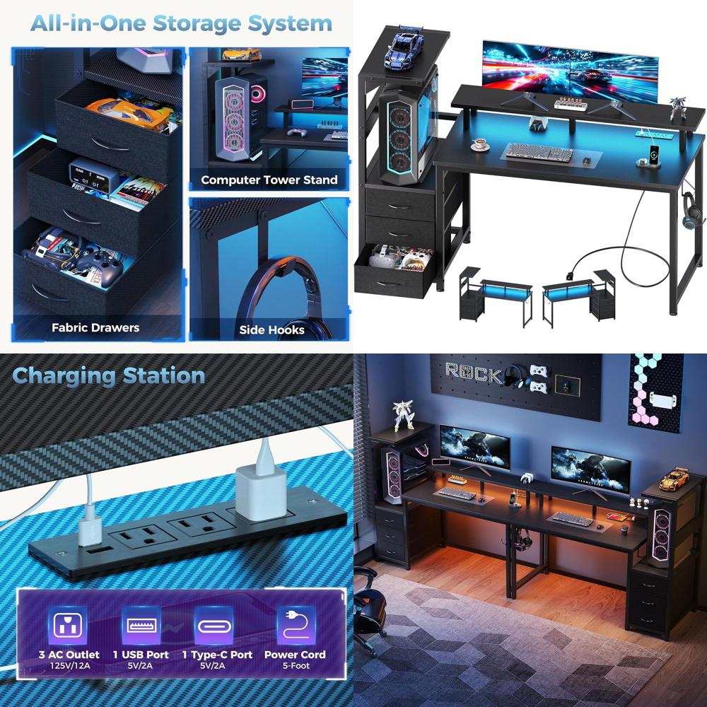 52'' L-Shaped Gaming Desk with – Desk Setup Dual Monitor Bewertung und Preis