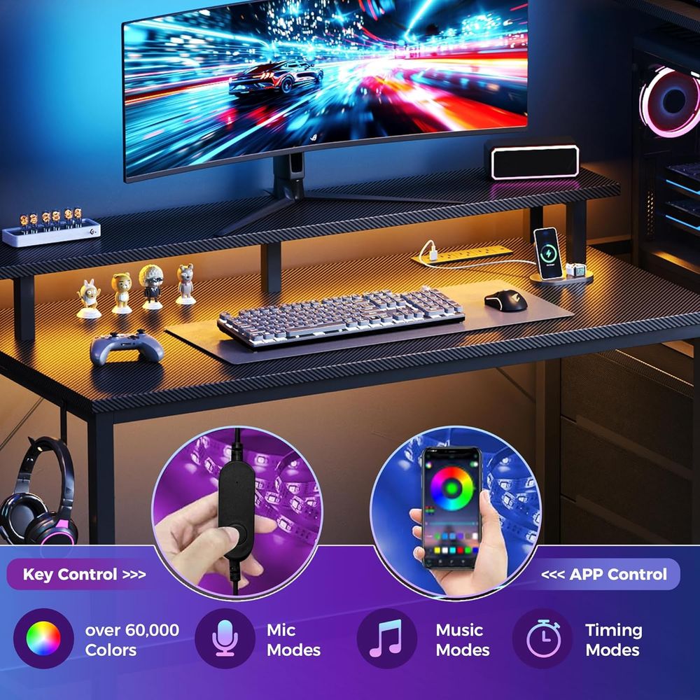 52'' L-Shaped Gaming Desk with – Desk Setup Dual Monitor Bewertung und Preis