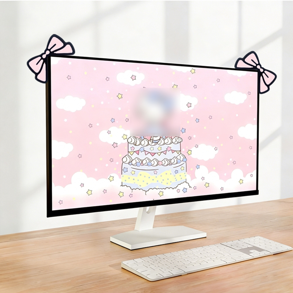 Cute Pink Bow Monitor Decor Ka – Desk Setup Laptop And Monitor Bewertung und Preis