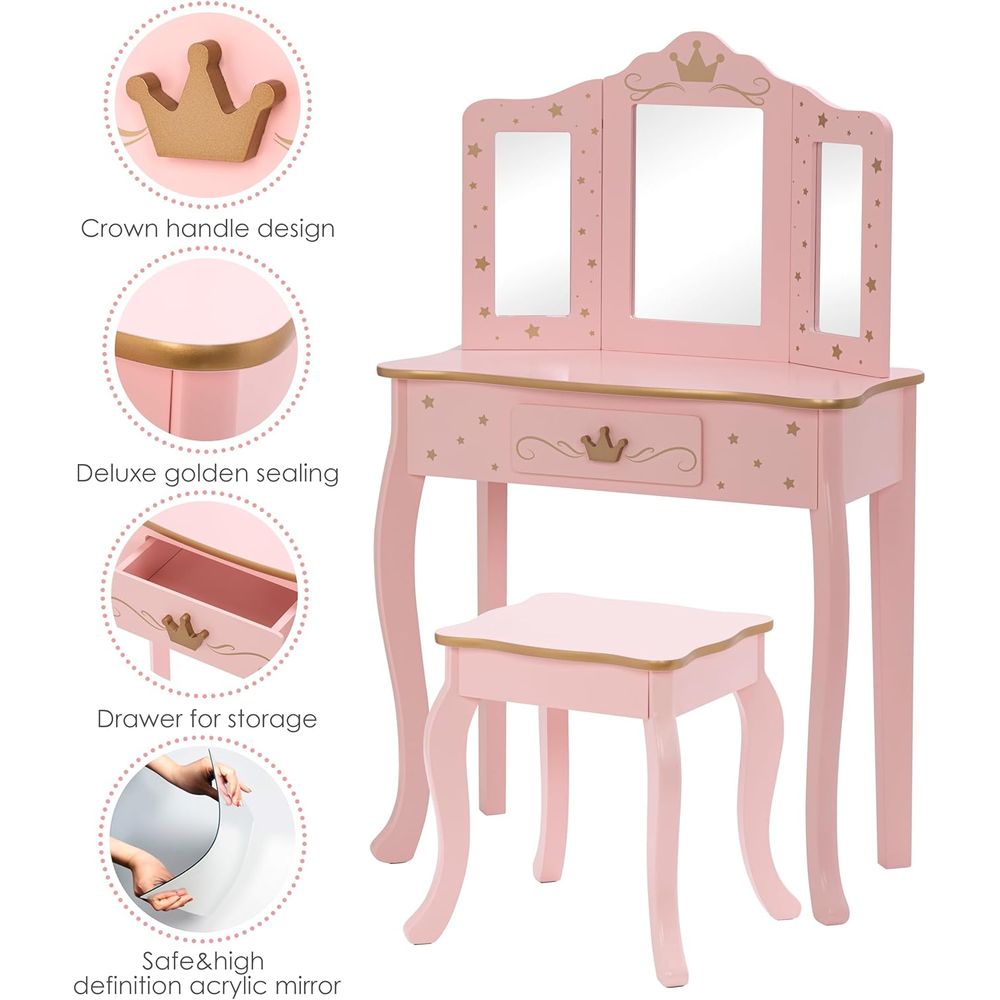 Kids Vanity Set with Mirror an – Desk Vanity Setup Bewertung und Preis