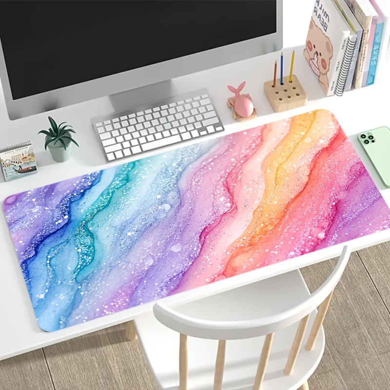 Vibrant Rainbow Glitter Marble – Desk Setup Tech Bewertung und Preis