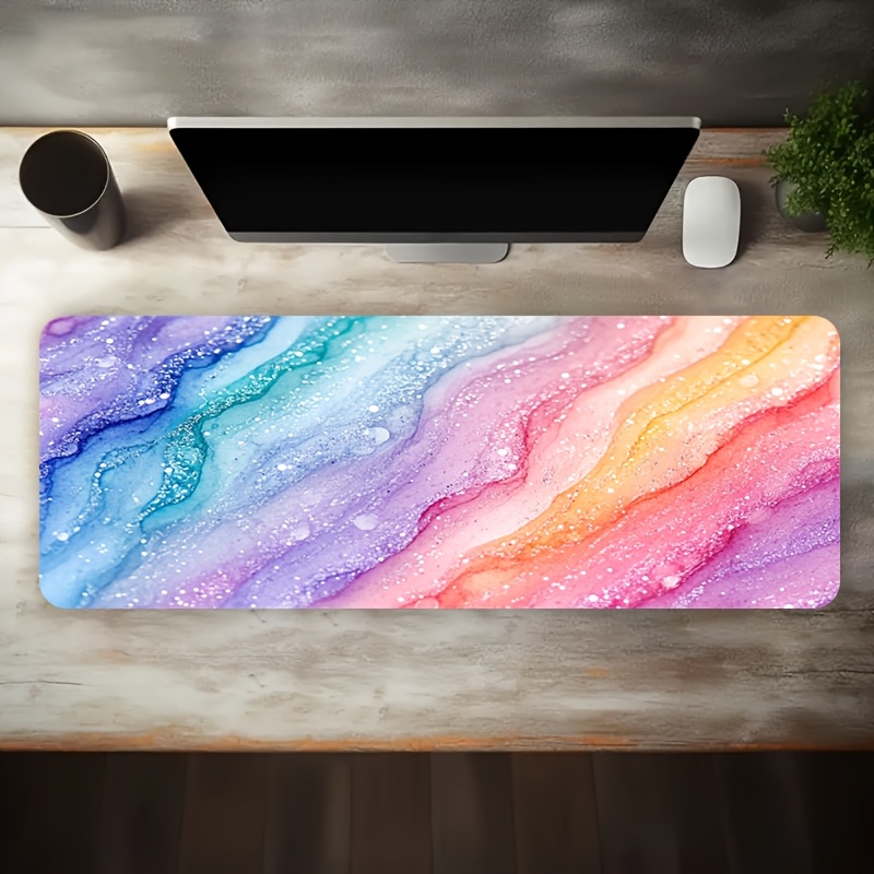 Vibrant Rainbow Glitter Marble – Desk Setup Tech Bewertung und Preis