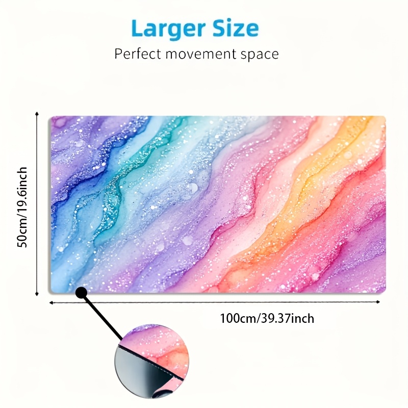 Vibrant Rainbow Glitter Marble – Desk Setup Tech Bewertung und Preis