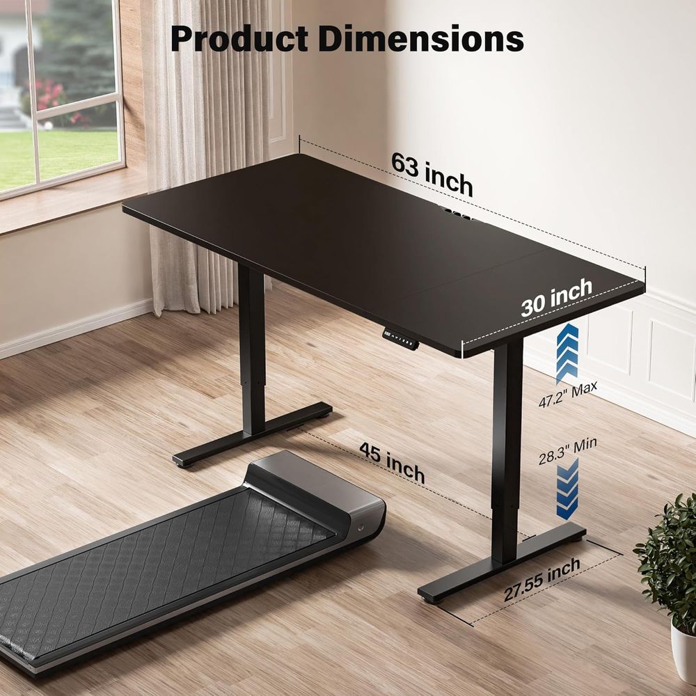 Large 63x30 Electric Adjustabl – Desk Setup Dual Monitor Bewertung und Preis