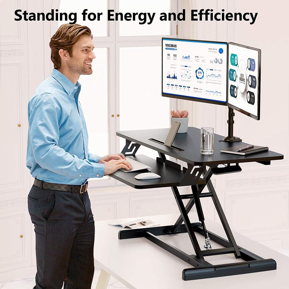 Height-Adjustable Standing Des – Desk Setup Dual Monitor Bewertung und Preis