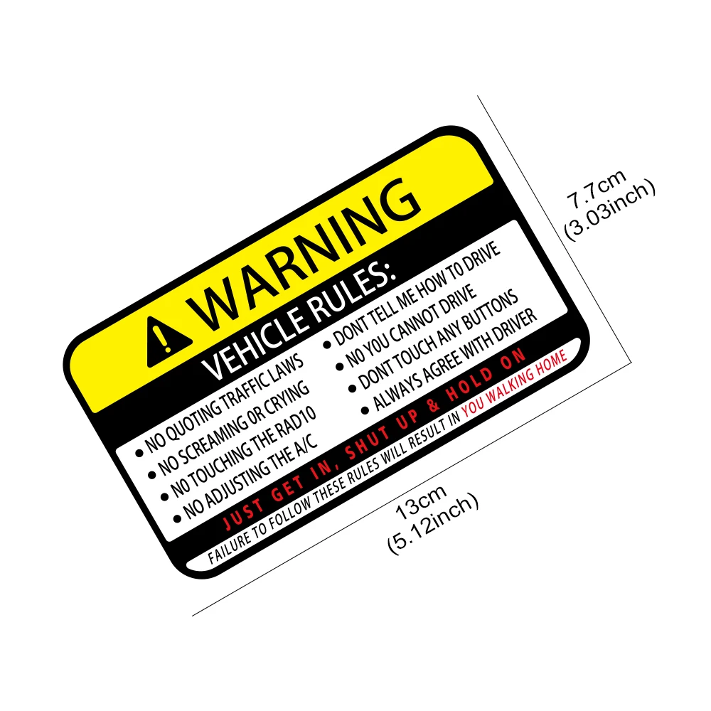 13x7.7cm Warning Words Car Sti – Desk Setup Notebook Bewertung und Preis
