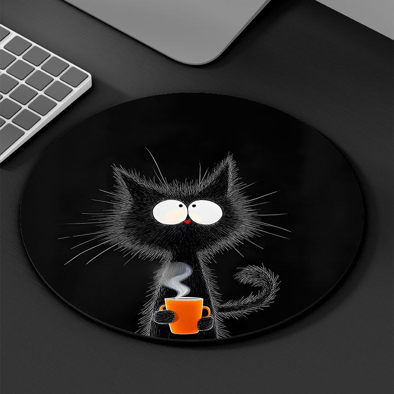 Black Cat Round Mouse Pad Dura – Desk Setup Tech Bewertung und Preis