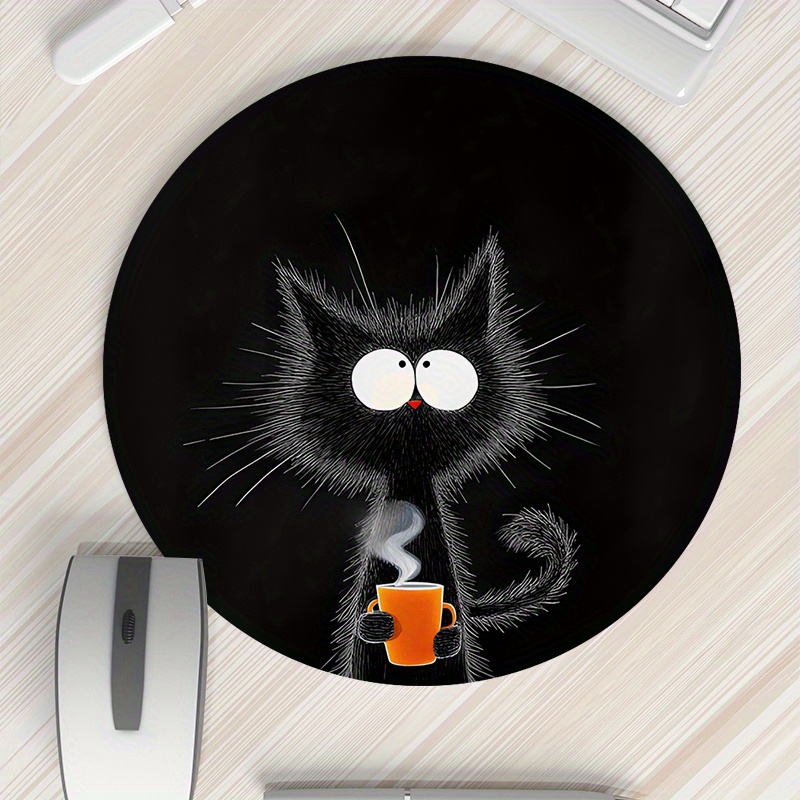 Black Cat Round Mouse Pad Dura – Desk Setup Tech Bewertung und Preis