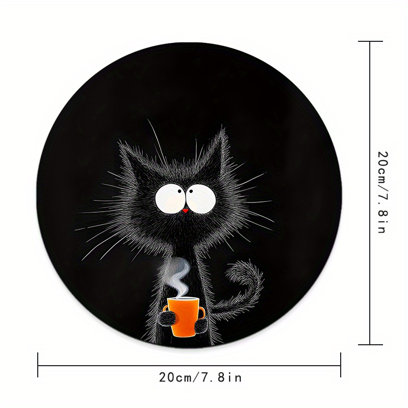 Black Cat Round Mouse Pad Dura – Desk Setup Tech Bewertung und Preis