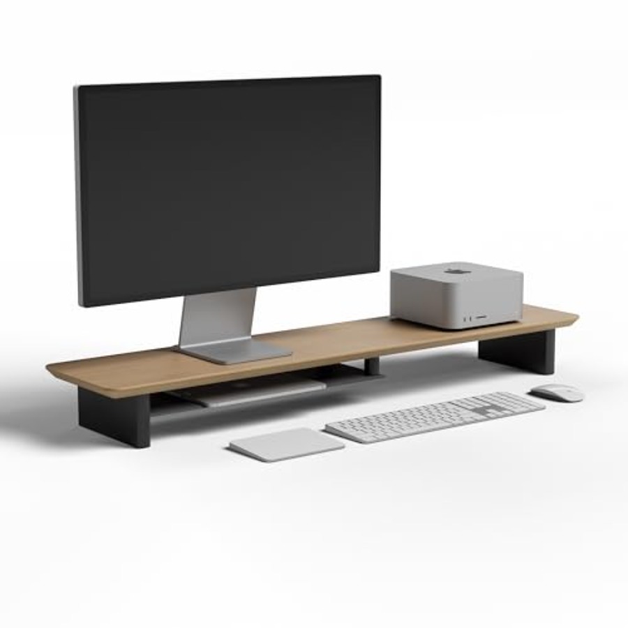 White Oak Dual-Tier Ergonomic  – Desk Setup Dual Monitor Bewertung und Preis