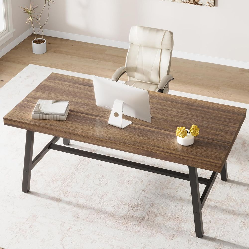 Extra Long Industrial-Style Ru – Desk Setup Dual Monitor Bewertung und Preis