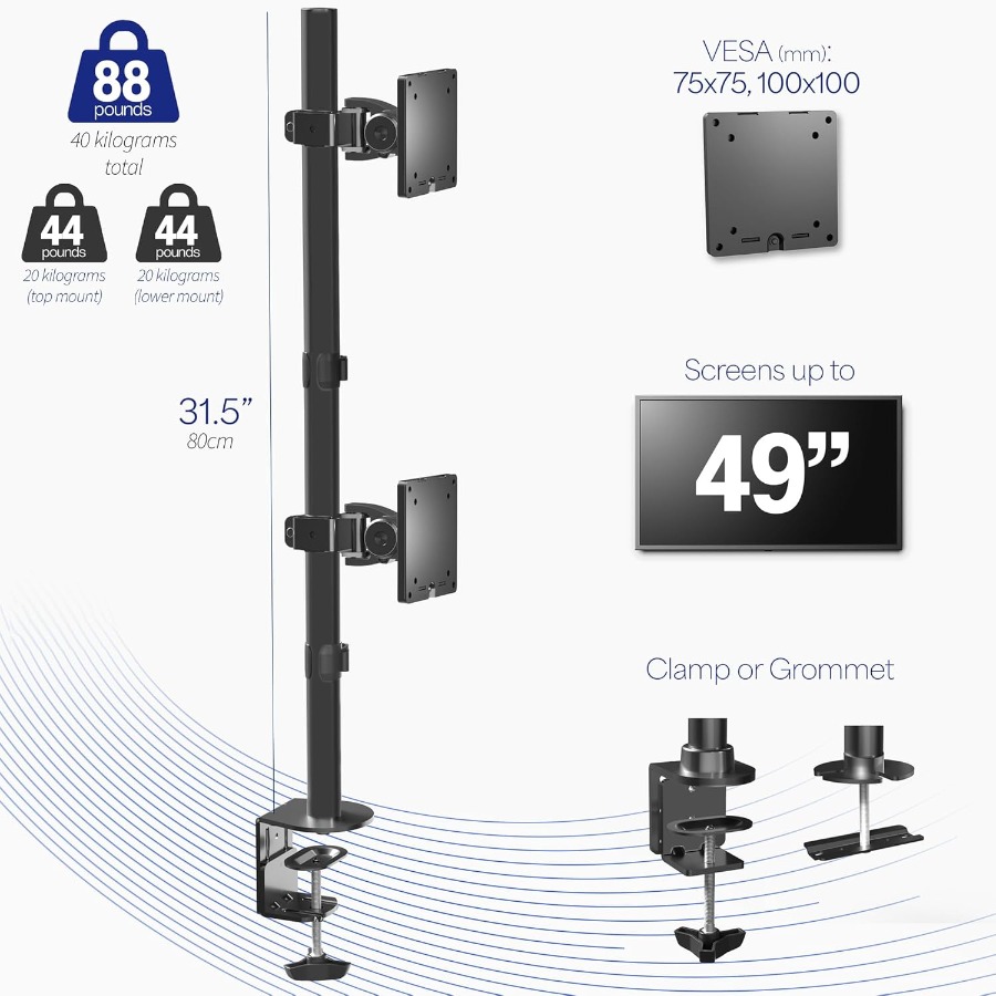 Dual Vertically Stacked UltraW – Desk Setup Dual Monitor Bewertung und Preis